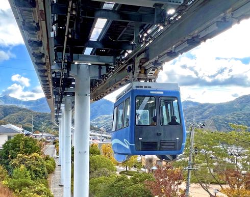 広島唯一の乗り物・スカイレールが運行していた頃の様子