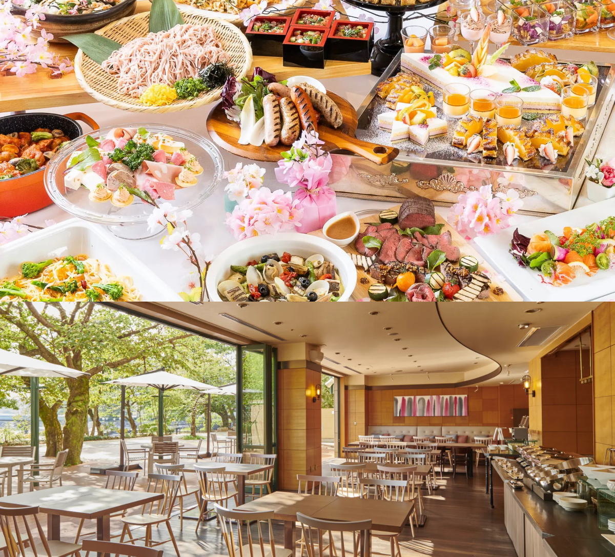 桜並木眺めるランチブッフェ！8日間限定開催、広島の川のほとりで