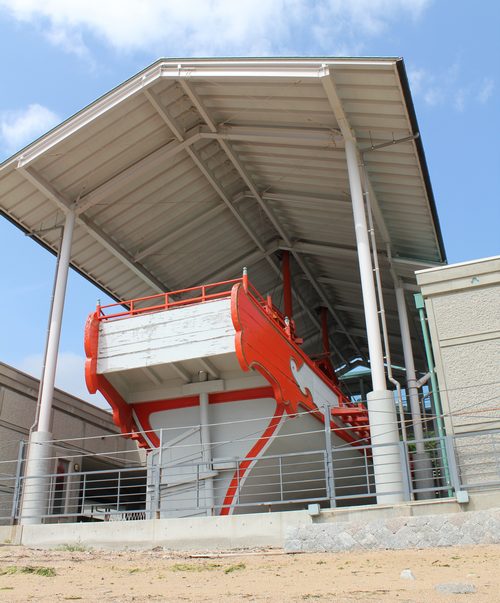 呉市・倉橋島、長門の造船歴史館で展示中の【遣唐使船】が解体